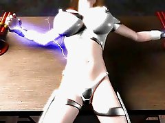 Chained 3d animated girl with bigtits fingered her