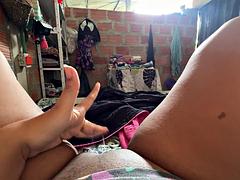 Emy And Jonh Trapped Solo at Grandparents House, Cute Brunette Craves Relentless Hardcore Pounding