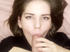 Shoved A Dick In Her Mouth When She Didnt Expect It And Cum On Her Tits Pov