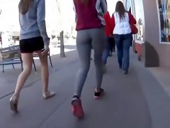 Teen in gray sports leggings
