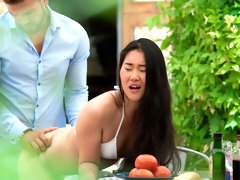 Asian angel Katana knows how to make him cum in a quick way