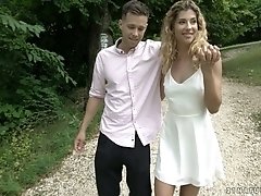 Alluring slim babe Shona River gets her anus fucked on the first date