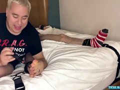 Strapped Twink Spiritmonkey Receives Tickles From Matt