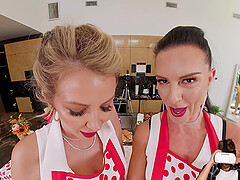 Hot Milfs Fuck Hard During A Cooking Show HD Porn Pt2