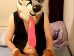 Fancy formal Repo showing off and paws himself off