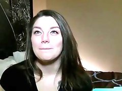 Teen brunette is just a slut who likes sex and cheats on her boyfriend quite often