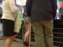 hot pants public showing underbutt ass 2