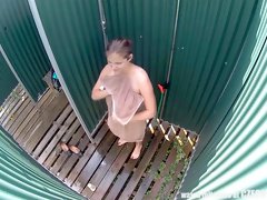Chubby Girl Catched In Public Shower