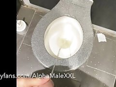 Straight British Builder Piss Public Toilet